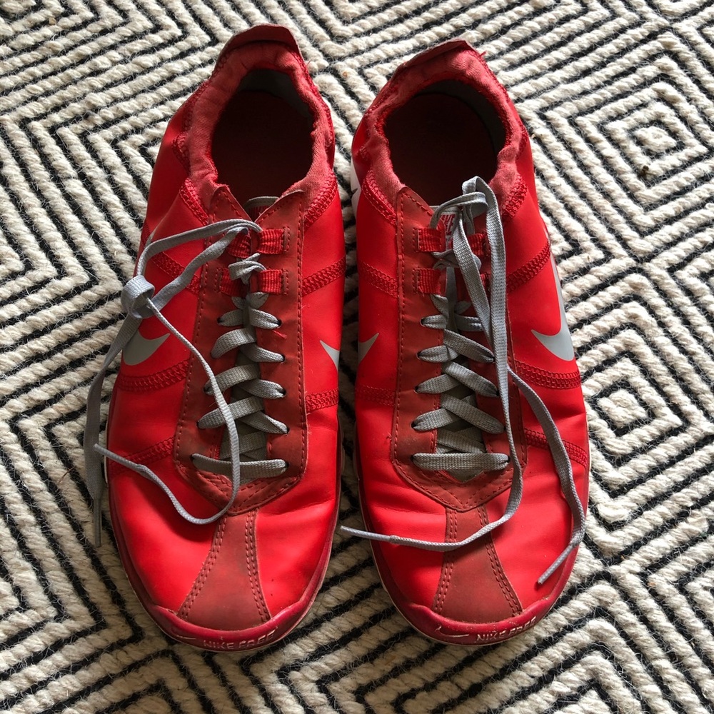 Red Nike Free Run shoes